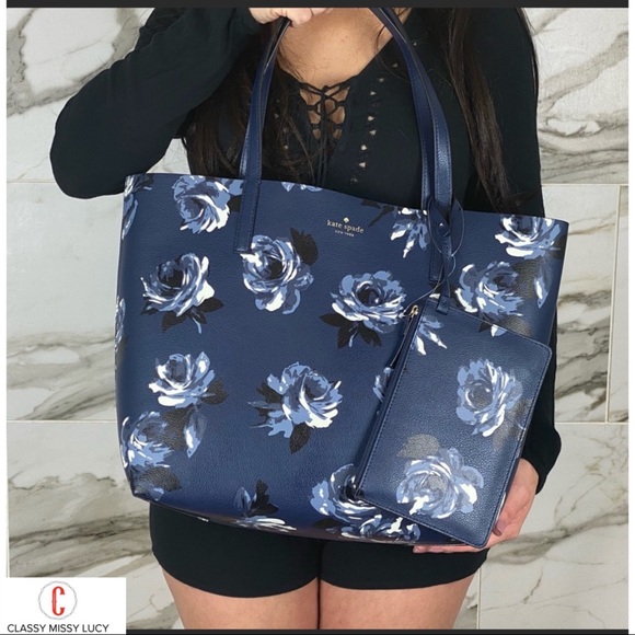 kate spade Handbags - Nwt Kate Spade Mya reversible Navy multi tote